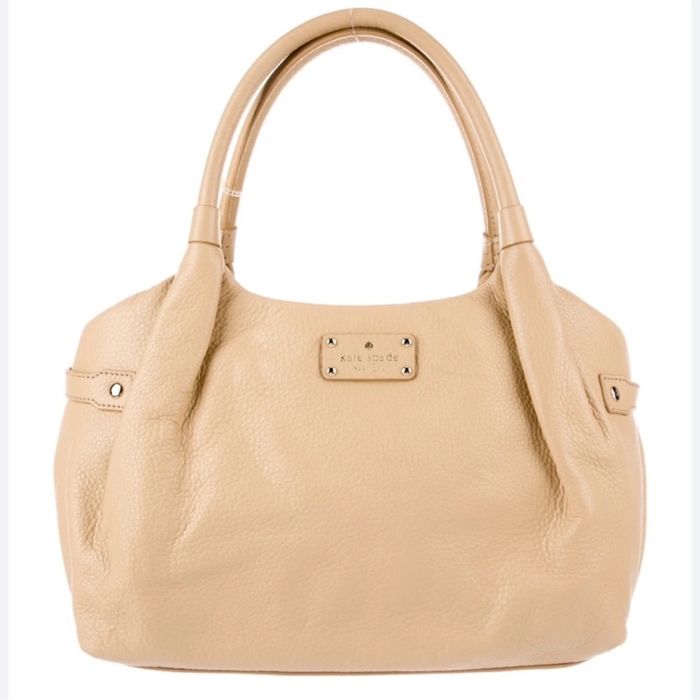 Kate Spade Tan Shoulder Bag with Textured Leather and Gold Hardware